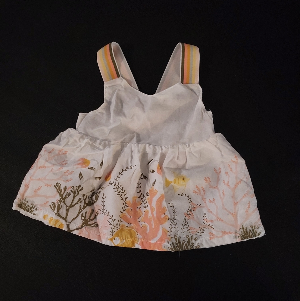Cynthia Rowley White Dress with Pastel Striped Straps
